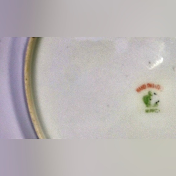 Early 1900s Antique HAND PAINTED NIPPON  Gold Trim Floral Bird Salad Plate - Picture 9 of 10